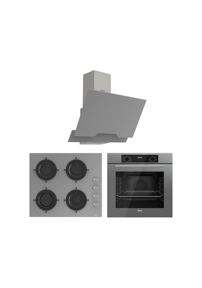 Ferre Flowart Lumora Pro Gri 3'lü  QBL63CPR-CS208-D065 Ankastre Set