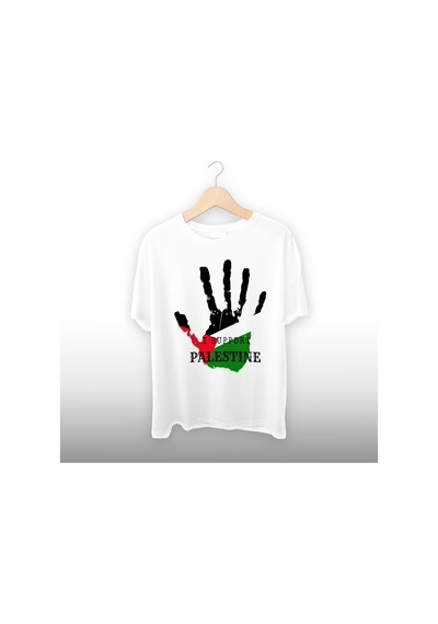Filistin Temalı Unisex Tişört Beyaz
