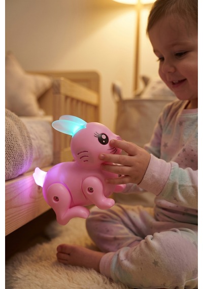 Müzikli Ve Işıklı Hareketli Zıp Zıp Tavşan Pembe Lzh-99777-1