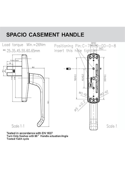 Spacıo Eksenel Kol Tek Dilli 22 Mm