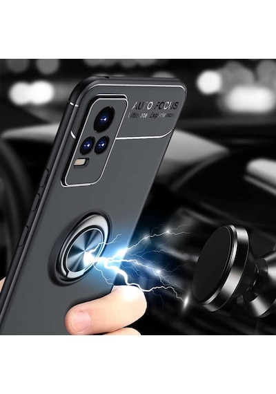 Goocamp Vivo V21e Kılıf Ravel Silikon Kapak - Kırmızı Kirmizi