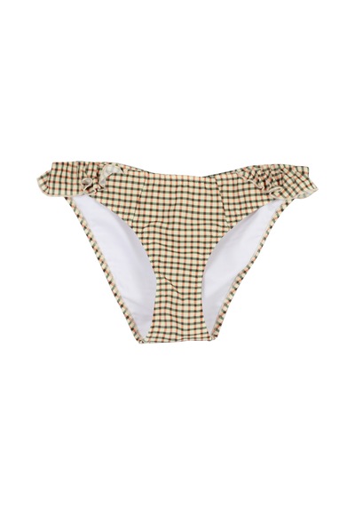 Yargıcı Fırfır Detaylı Bikini Alt Turuncu Desenli Turuncu