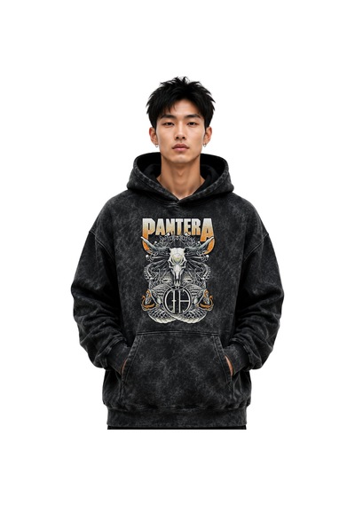 Sevbano Pantera Rock Metal Müzik Grubu Baskılı Unisex Oversize Premium Yı Siyah