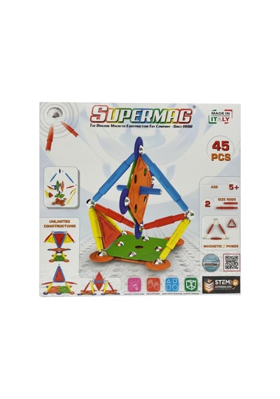 Supermag 45 Parça Multıcolor Manyetik Yapı Oyuncağı- Stem Mıknatıslı Oyun Seti