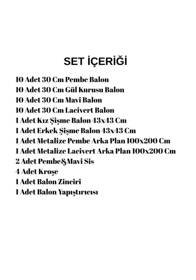 Cinsiyet Belirleme Baby Shower Parti Pembe Gülkurusu Mavi Lacivert Balonlar Metalize Arka Fon Kız Erkek Şişme Balon Cinsiyet Sisi Mavi - Pembe
