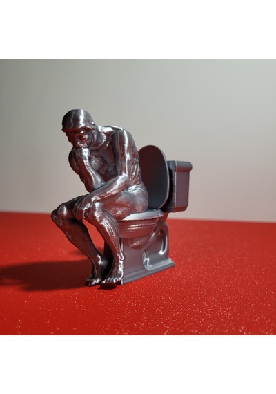 3d Baskı Düşünen Adam Biblo 8 Cm Mizahi Wc Figürü Ofis Masaüstü Dekor İlginç Hediyelik Obje Gümüş