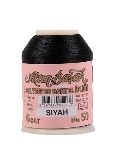Jenerik 3 Adet Altınbaşak Oya Ve Dantel İpi 20 Gr - Royaleks - No: Siyah - 1790 - 559