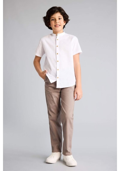 Defacto Regular Fıt Düz Paça Gabardin Pantolon Erkek Çocuk G8009a826spbg250 Bej-bg250