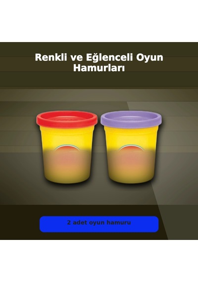 Yaratıcılığı Geliştiren 2'li Oyun Hamuru Seti - Rastgele Renklerle 1 Paket Çok Renkli