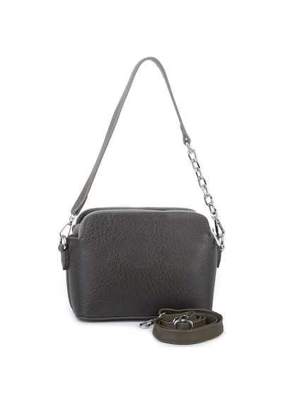 Nas Bag Kadın Sade Şık Omuz Ve Çapraz Zincirli Ve Uzun Çift Askılı 20x15 Cm Haki Victoria