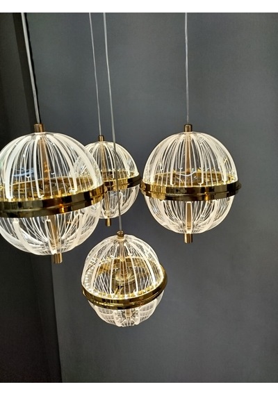 Modern Led Sarkıt Avize4 Lu Sarı