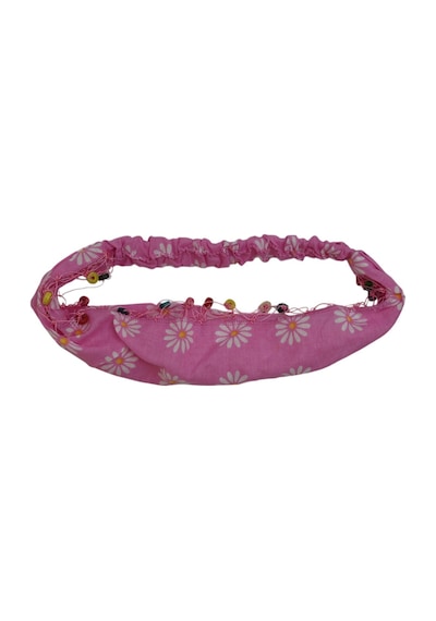 Lastikli Paraşüt Bandana Boncuklu Papatya Pembe