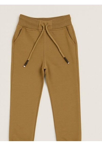 Zekids Çocuk Beli Paçası Lastikli Yumuşak Dokulu Okul Eşofman Altı-16088 Camel