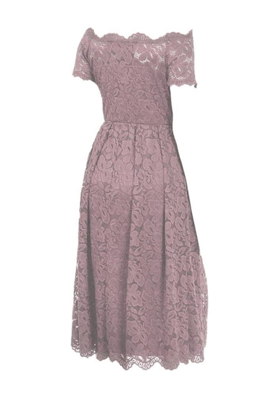 Bulalgiy Kadın Leylak Dantelli Elbise - Bga736879 Leylak