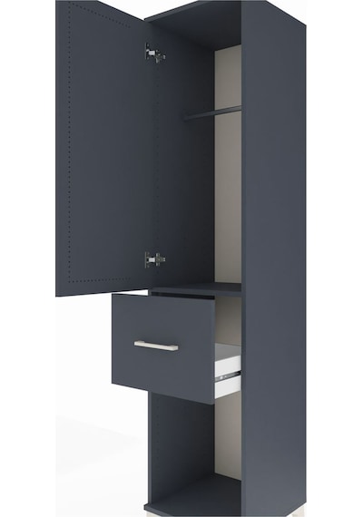 Hyperion Dolap Tek Raflı Tek Çekmeceli Tek Askılı 44x44x195 A... Antrasit Hyperion Dolap Tek Raflı Tek Çekmeceli Tek Askılı 44x44x195 A... Antrasit