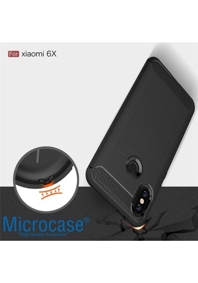 Xiaomi Mi A2-6X Brushed Carbonfiber Silikon Tpukilif+Tempered Cam 266278791 - Seçenek / Cam Koruma-Cam Istemiyorum