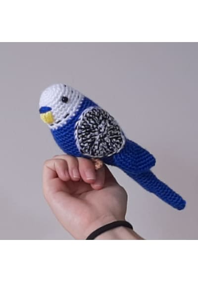 Amigurumi Kuş Oyuncak Muhabbet Kuşu Lacivert  KIrçıllı