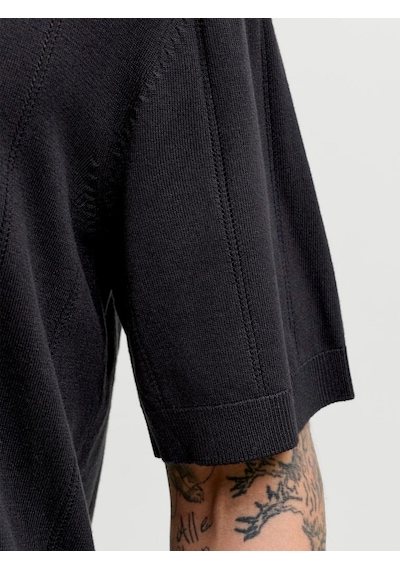 Jack & Jones William Structure Erkek Siyah Polo Tişört 12291042-b