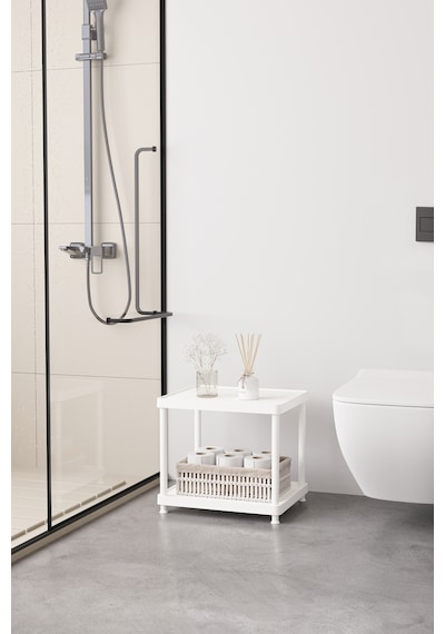 Beyaz 2 Katlı 33x40 Ekstra Geniş Düzenleyici Mutfak Ve Banyo Rafı Sehpa