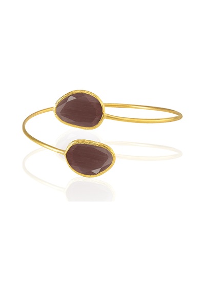 Kadir Jewellery 22 Ayar Altın Kaplama Zirkon Taşlı Ayarlanabilir Trend Bilezik Kuru Erik