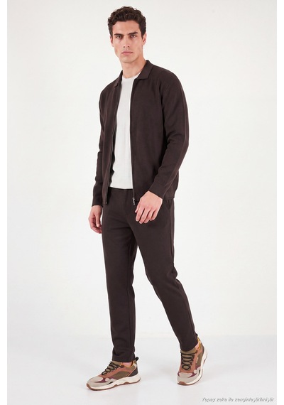 Buratti Regular Fit Düz Paça Bağlamalı Pantolon Erkek Pantolon 6843700 Kahve