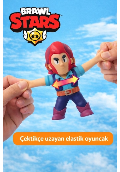 Brawl Stars Monster Flex Esnek Oyuncak Figür - Çek Uzat Stres Oyuncağı