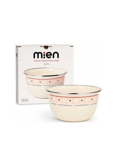 Emaye 22 Cm Karıştırma Kabı Krem