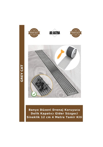 Banyo Düzeni Drenaj Koruyucu Delik Kapatıcı Gider Süzgeci Sineklik 12 Cm 4 Metre Tamir Kiti
