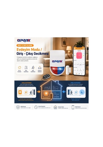Bgr-12 Wifi Kablosuz Alarm Sistemi 96 Bölge Desteği