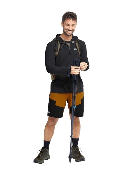 Jack Wolfskın Jack Wolfskin Ridge Hike Hooded Fz Erkek Siyah Polar Ceket 6000