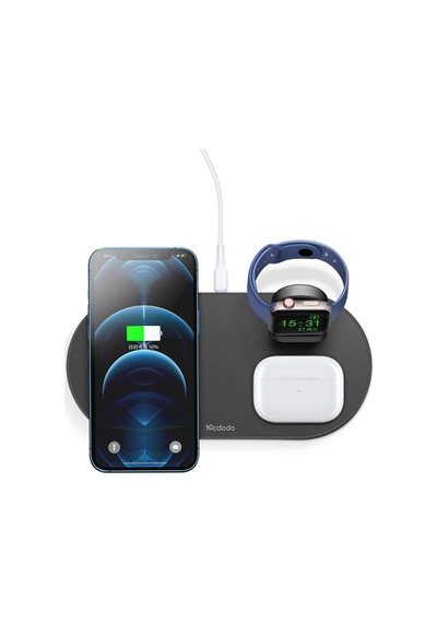 Ayrex Mcdodo Ch-7061 3in1 Manyetik 15w Kablosuz Hızlı Şarj Dock Stand Siyah