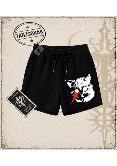 Tarzsokak Gotik & Grunge Streetwear Gatstar Unisex Şort Siyah