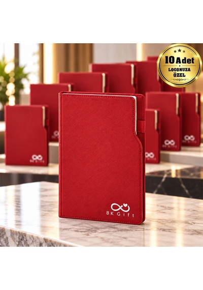 Logonuza Özel 10 Adet 374 Termo Deri Ajanda 2027 - Günlük Kurumsal Ajanda 17x24 Cm Kırmızı