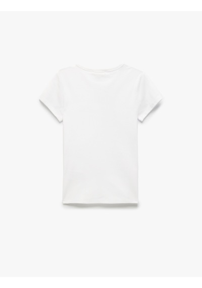Koton Slim Fit Pamuklu Kısa Kollu Bisiklet Yaka Kadın Basic Tişört Beyaz 5sak50012ek Beyaz