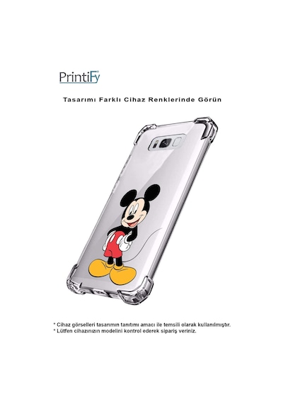 Samsung Galaxy Uyumlu S23 Plus Köşe Korumalı Antişok Kapak Mickey Mouse Tasarımlı Şeffaf Kılıf