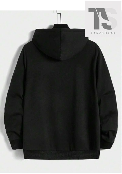Tarzsokak Haç Sembol Sweatshirt Fermuarlı Hırka Siyah Siyah