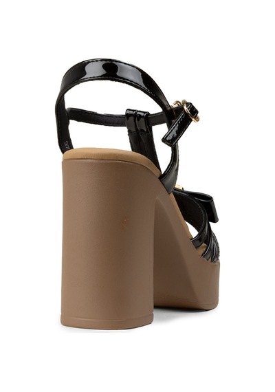 Deery Kadın Siyah Rugan Platform Topuklu Sandalet - 26491zsyhc01 Siyah