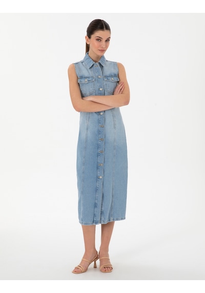 Pierre Cardin Kadın Açık Mavi Elbise Jean 50306777-vr003