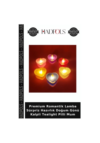 Premium Romantik Lamba Sürpriz Hazırlık Doğum Günü Kalpli Tealight Pilli Mum Çok Renkli