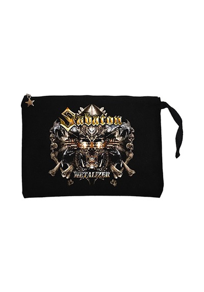 Sabaton Metalizer Siyah Clutch Astarlı Cüzdan / El Çantası Siyah