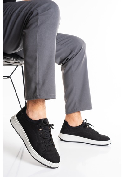 Fame Step Hakiki Deri Erkek Sneaker Ayakkabı Günlük Rahat Ortopedik Spor Como Siyah