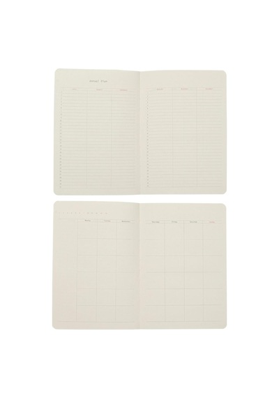 Tr Sert Kapaklı Lastikli Tarihsiz Kalın Yapraklı Noktalı Defter 14x20 Cm - Bej Genel