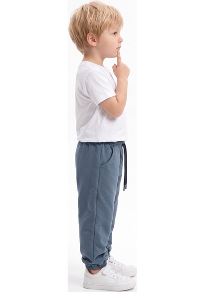 Toontoy Kids Toontoy Erkek Çocuk Paça W Nakışlı Garni Detaylı Eşofman Alt İndigo