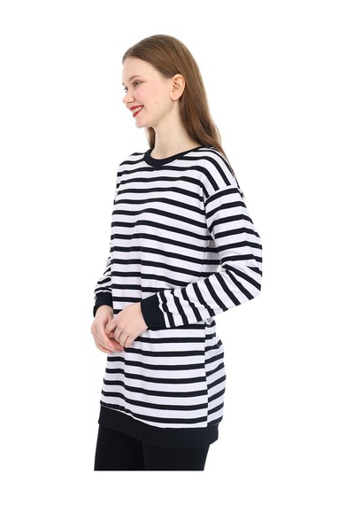 Kadın Sweatshirt Çizgi Desenli 0157mvng 001