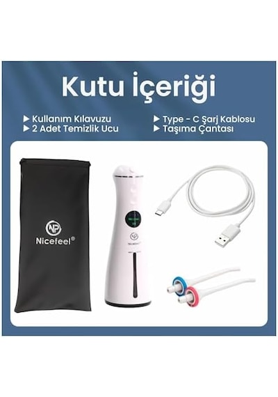 Npo Nicefeel Fc1596 Taşınabilir,şarjlı,masajlı,diş Teli/protez Bakım Profesyonel Ağız Duşu Beyaz