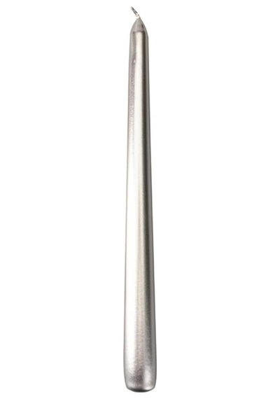 Porland Shine Gümüş Şamdan Mum 2'ıi Set 25cm Gümüş