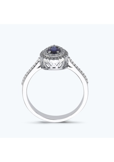 Altınbaş Pırlanta Safir Damla Yüzük Erm1052s-14k