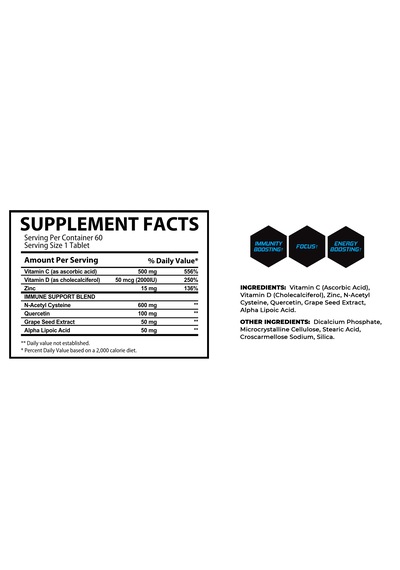 Muscle Rulz Immunity Mix N.a.c+zinc+grape Seed+alpha Lipoic