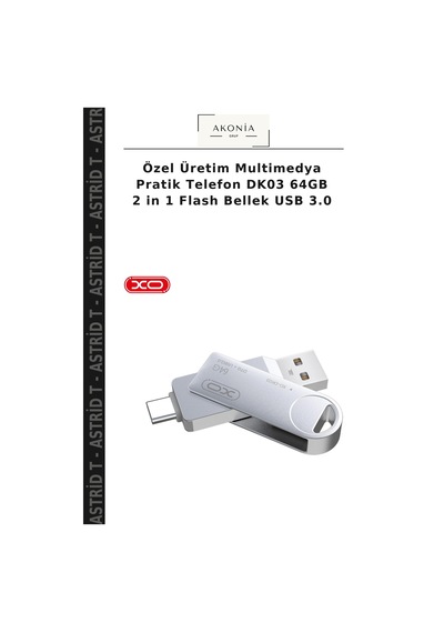 Özel Üretim Multimedya Pratik Telefon Dk03 64gb 2 İn 1 Flash Bellek Usb 3.0