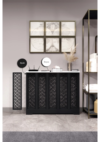 Dekoratif Petek Dolabı Kalorifer Peteği Kapatma Ünitesi Modern Tasarım İç Ölçü 96 Cm Dış Ölçü 100 Cm Petek 96 Siyah Üstü Beyaz D4 Dekoratif Petek Dolabı Kalorifer Peteği Kapatma Ünitesi Modern Tasarım İç Ölçü 96 Cm Dış Ölçü 100 Cm Petek 96 Siyah Üstü Beyaz D4